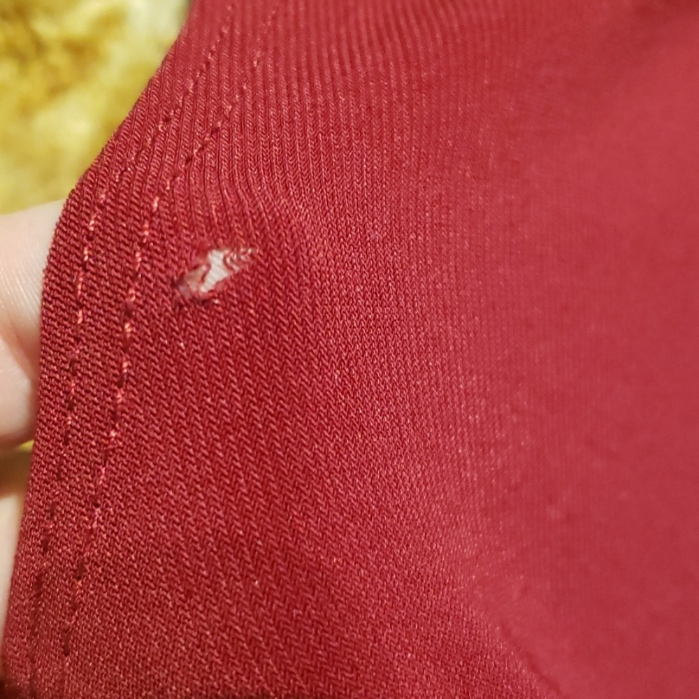 Red Over-sized Blouse Neck Embellishment Draped - Picture 6 of 8